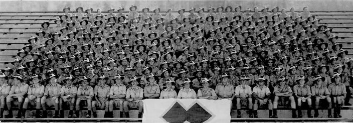The 2/4th Independent Company men who went to Timor. Their double diamond colour
